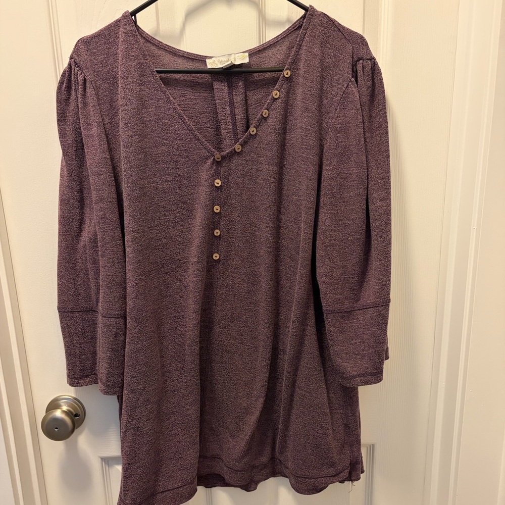 Suzanne Betro Plum Tunic with Button Detail